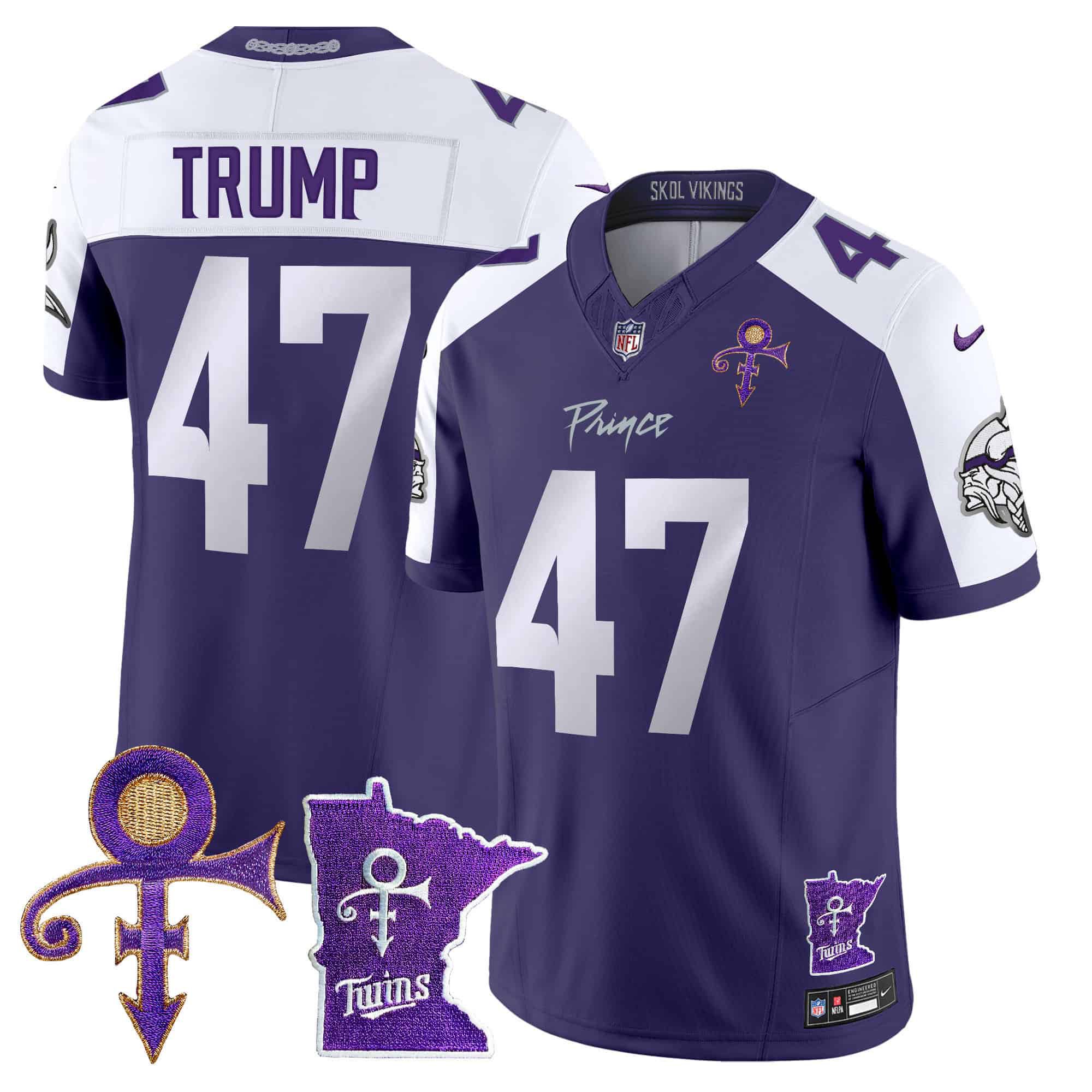 Men Minnesota Vikings #47 Trump Purple 2024 Nike Prince Vapor Limited NFL Jersey->indianapolis colts->NFL Jersey